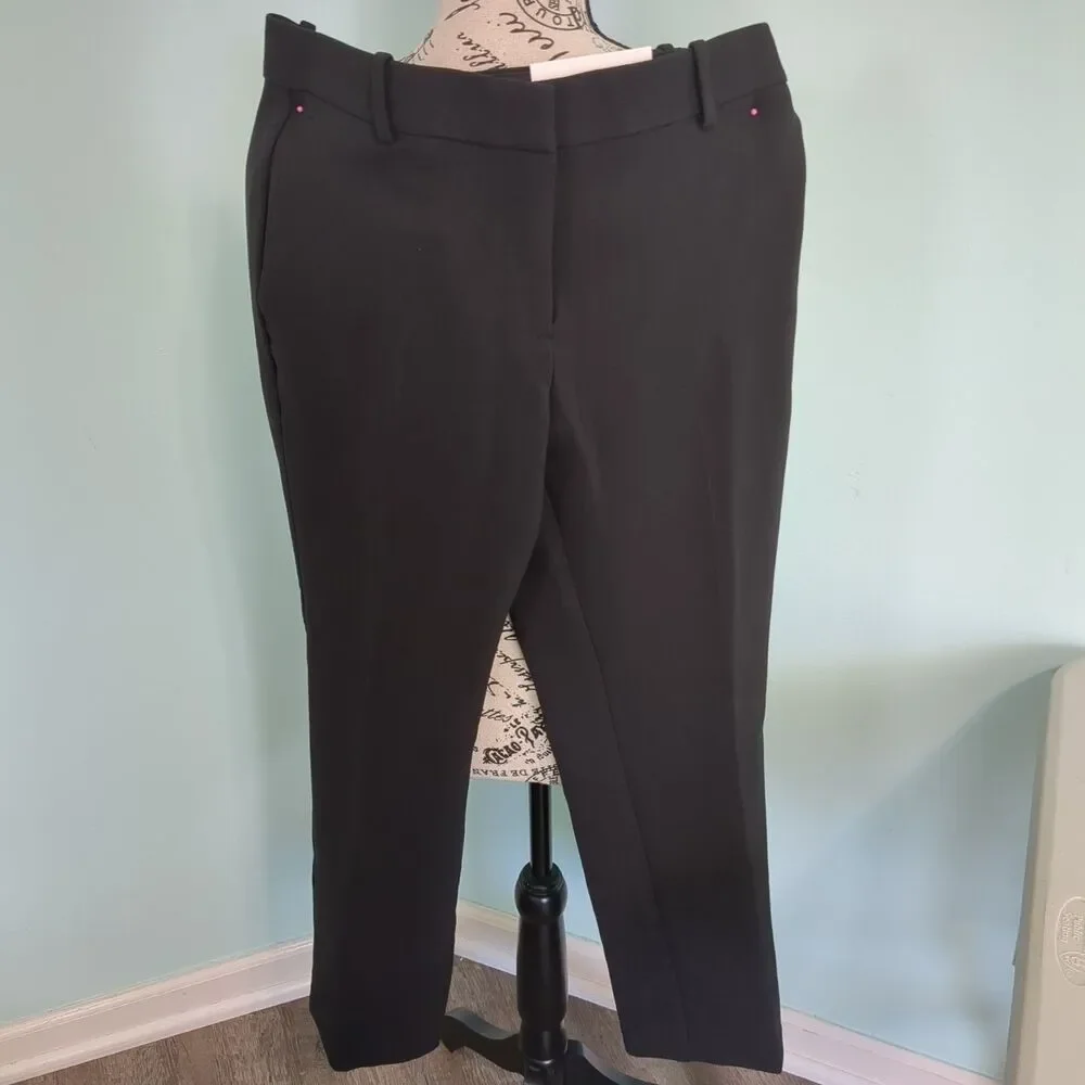 Ann Taylor The Straight Leg Dress Pants black Mid Rise NWT 8p petite